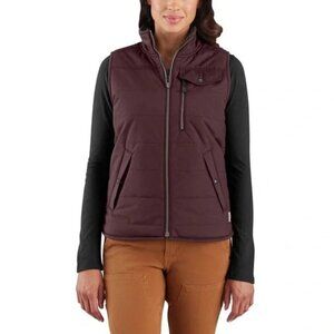 Carhartt | Amoret Reversible Sherpa-Lined Vest | Burgundy & Charcoal | Large
